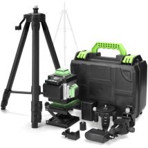 Tonysa - Niveau laser 360°, 4D 16 Lignes Niveau Laser 3° Autonivelant avec Batterie, Plate-forme de levage, Trépied et télécommande