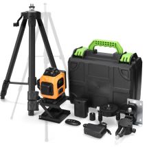 Tonysa - Niveau Laser vert 4D 16 lignes,Niveau laser auto-nivelant à 4 x 360°,Batterie au lithium rechargeable 2x2400mAh,IP54 étanche à l'eau et à la
