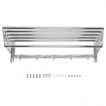 Porte-serviettes rétractable en acier inoxydable Porte-serviettes de bain Organisateur de stockage pour une utilisation à la maison - Tonysa