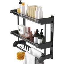 Soporte para utensilios de cocina de acero inoxidable con 5 ganchos, estante de almacenamiento para utensilios de cocina con instalación mediante