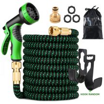 Tuyau Arrosage Extensible - 15m/50FT Tuyau d'arrosage Flexible , Connecteurs Métalliques 1/2' et 3/4' Garden Hose pour Jardin, Arrosage, Nettoyage