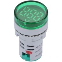 Tonysa - Voltmètre led Signal lumineux Affichage numérique Indicateur de tension dc Testeur de lampe ronde (Vert)