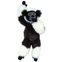 Toodoo Peluche Singe indri noir et blanc H48cm