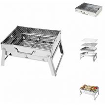 Toolbrothers - Barbecue a carbonella portatile in acciaio inox per il campeggio, da allestire senza attrezzi 43 x 29 x 23 cm Smoker bbq Pit Grill