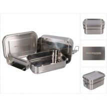 Toolbrothers - Ventaglio in acciaio inox con 2 ripiani e coperchio in acciaio inox 1340 ml