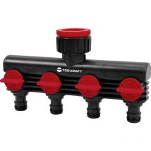 Toolcraft - 2302371 Kunststoff 4-Wege-Verteiler 26,44 mm (3/4') ag, 33,25 mm (1') ag Wasserstop, mit