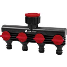 Toolcraft - 2302371 plastique Distributeur d'eau 4 voies 26,44 mm (3/4) (filet ext.), 33,25 mm (1) (filet ext.) avec sy