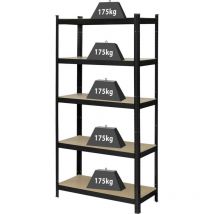 Toolcraft - KCT20CP Scaffale per carichi pesanti 175 kg (l x a x p) 900 x 1800 x 400 mm Metallo, Faesite Antracite nero p
