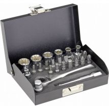 Kit di chiavi a bussola metrico 1/4 (6.3 mm) 23 parti 820928 - Toolcraft