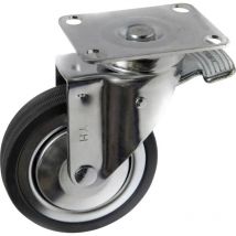 Toolcraft - TO-5137929 Roulette pivotante e ncaoutchouc 100 mm avec plaque de fixation Capacité de charge (max.): 80 kg