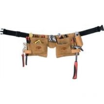 Toolvizion qp Werkzeuggürtel mit 2 Taschen, 23 x 23 cm, inkl. Gürtel, Spalt Veloursleder