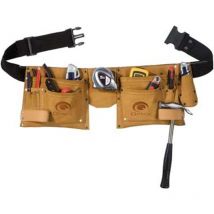 Toolvizion qp Werkzeuggürtel mit 2 Veloursleder-Taschen, inkl. Gürtel