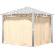 4 Seitenteile für Gartenpavillon Sunset Superior 3x3 m - Polyester ca. 180 g/m² - mit Reißverschluss - champagner - Toolport