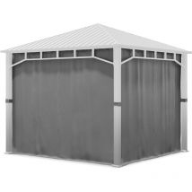 4 Seitenteile Für Gartenpavillon Sunset Superior 3x3 M - Polyester Ca. 180 G/m² - Mit Reißverschluss - Grau - Toolport