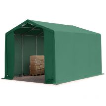 Carpa almacén 3x6 m carpa industrial con 3m de altura lateral pvc 850 n 100% impermeable verde oscuro - Toolport