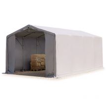 Toolport - Carpa almacén 5x8 m carpa industrial con 3m de altura lateral PRIMEtex pvc 2300 n ignifuga 100% impermeable gris