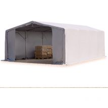 Toolport - Carpa almacén 8x8 m carpa industrial con 3m de altura lateral PRIMEtex pvc 2300 n ignifuga 100% impermeable gris