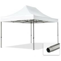 Toolport Faltzelt Partyzelt 3x4,5m - ohne Seitenteile professional Dach 100% wasserdicht Faltpavillon Pavillon weiß - weiß