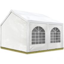 Toolport Hochwertiges Partyzelt 4x5 m Pavillon Zelt pe Plane 450 n Gartenzelt Festzelt Wasserdicht weiß