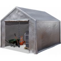 Lagerzelt 3x4 m Zelthalle Unterstand Zeltgarage pe Plane 350 n wasserdicht in grau - Toolport