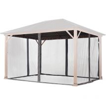Moskitonetz Für Gartenpavillon Forest Superior 3x4 M - Polyester - Insektengitter Mit Reißverschluss - Grau - Toolport
