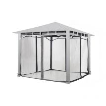 Moskitonetz für Gartenpavillon Sunset Superior 3x3 m - Polyester - Insektengitter mit Reißverschluss - grau - Toolport