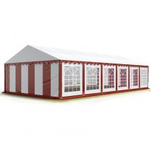 Toolport - Party-Zelt Festzelt 6x12 m Garten-Pavillon -Zelt pvc Plane 700 n in rot-weiß Wasserdicht