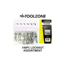 Toolzone 146 Piece Steel Locknuts Nyloc / Nylon Lock Nut assortment Locking Nuts HW166