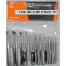 PN104 3 – 19 mm Fustelle per fori circolari, per pelle/gomma/cartone/guarnizioni/plastica/carta – colore nero (12 pezzi) - Toolzone