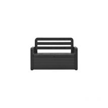 Toomax - Art.599P Truhenbank Bank 270 lt Outdoor-Truhe aus anthrazitfarbenem Harz mit Holzeffekt cm.132,5x58x89h