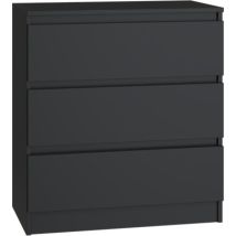 Commode – M3 – Noir – Longueur, Hauteur, Largeur, Matières, Nombre de tiroir(s), Style