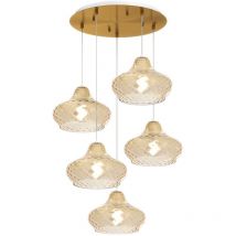 Top-light - Top light lustre en verre coloré dress 1191 os s5 tp ambre e27 plafonnier led moderne classique