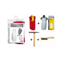 Abratools - kit equipement pro du soudeur : tablier + paire de gants + marteau + brosse