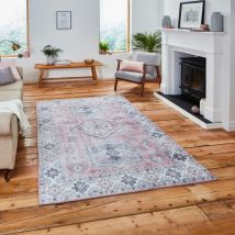 Think Rugs - Topaz Think Topaz G4705 Rose 150cm x 230cm Rectangle - Multicoloured and Pink