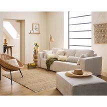 Topaze - 3-sizter sofa - schlaffunktion und bettkasten - aus cordstoff flach - ungebleichte
