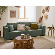 Topaze - 3-sizter Sofa - Schlaffunktion Und Bettkasten - Strukturierter Samtstoff - Grün
