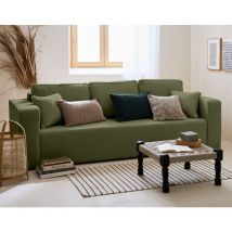 Bestmobilier - Topaze - canapé 3 places - convertible avec coffre - en tissu bouclette
