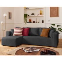 Bestmobilier - Topaze - canapé d'angle déhoussable réversible 4 places en velours côtelé
