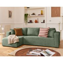 Bestmobilier - Topaze - canapé d'angle déhoussable réversible 4 places en velours texturé