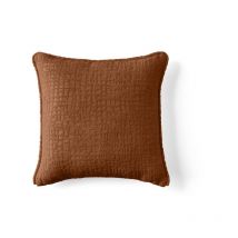 Topaze - coussin - en tissu velours relief - 40x40 cm - terracotta