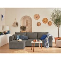 Topaze - 4-sitzer beidseitig montierbar - schlaffunktion und bettkasten - cord - grau