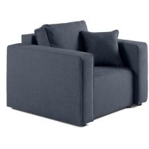 Bestmobilier - Topaze - fauteuil - en tissu - bleu