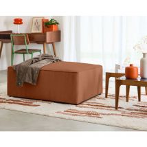 Bestmobilier - Topaze - pouf - en tissu - terracotta