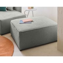 Bestmobilier - Topaze - pouf - en tissu velours relief - gris