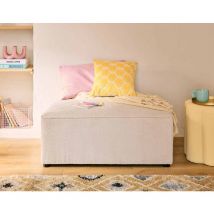 Bestmobilier - Topaze - pouf - en velours texturé - beige