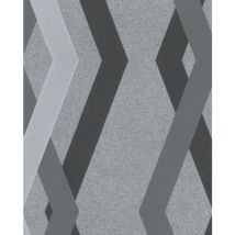 Tapete Topchic Graphic Lines Diamonds Grau und Schwarz Noordwand