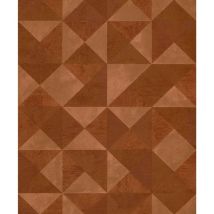 Topchic - Wallpaper Graphic Shapes Facet Metallic Orange Noordwand