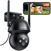 Topcony - 5MP Caméra de Surveillance WiFi Extérieure Caméra de Sécurité Domicile Vision Nocturne Couleur Détection ia des Humains Suivi Automatique