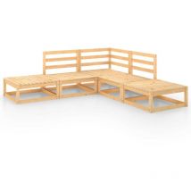 5 Piece Garden Lounge Set Solid Pinewood FF3075494UK