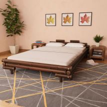 Bed Frame Dark Brown Bamboo 140x200 cm VDTD13185